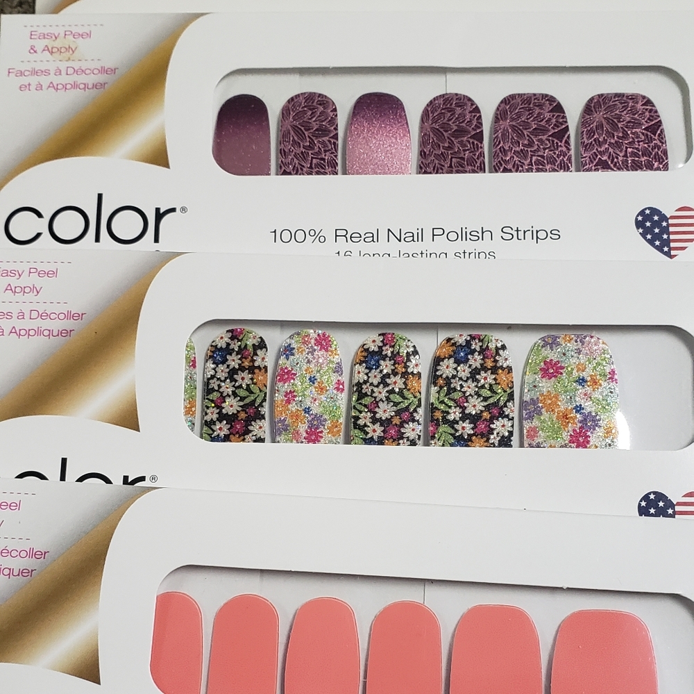5 new packs of color street nail strips